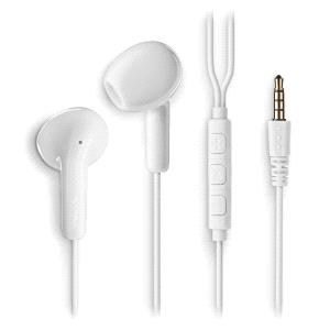 NGS CROSS FLIP Auriculares Intraurales con Microfono - Jack 3,5mm - Boton Multifuncion - Color Blanc