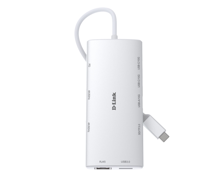 [DUP-A01] D-Link DUP-A01 Hub USB-C 10 en 1 - 3x USB-C, 2x USB-A, 2x HDMI 4K, 1x RJ45, 1x Lector SD, 1x Lector