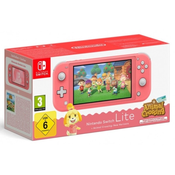 [10017609] Nintendo Pack Consola Portatil Nintendo Switch Lite con Videojuego Animal Crossing - Tegra Nvidia -