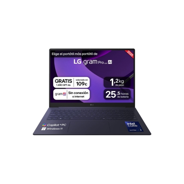 [16Z90TS-G.AU99B] LG Gram Pro 16Z90TS-G.AU99B Portatil 16" Intel Core Ultra 9 288V - 32GB - 1TB SSD - AI Copilot+ - Wi
