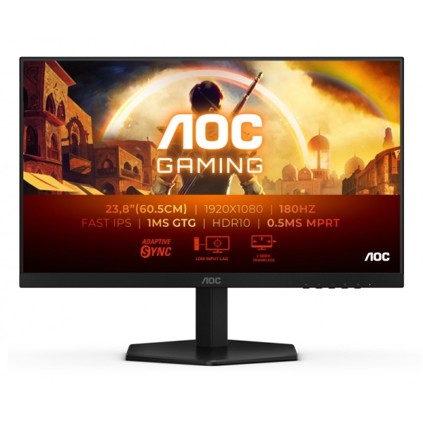 [24G42E] AOC 24G42E Monitor 23.8" LED FastIPS FHD 180Hz - Respuesta 1ms - HDMI, DisplayPort - VESA 100x100mm