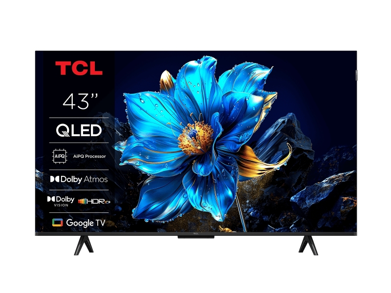 TCL 43P7K Televisor Smart TV 43" QLED UltraHD 4K HDR - Google TV, WiFi, HDMI, USB 2.0, Ethernet, Blu