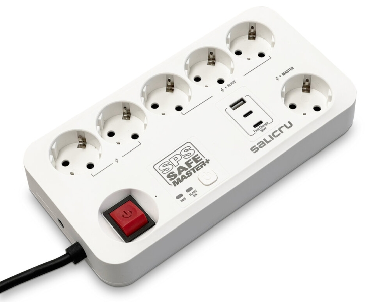 Salicru Regleta SPS SAFE MASTER+ Protectores Electricos Activos de Ultima Generacion - 6 Tomas Schuk