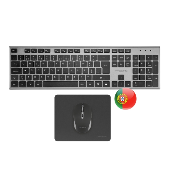 Tacens Zenith Combo Pack Inalabrico de Teclado Completo + Raton y Alfombrilla - Disposicion Portugue