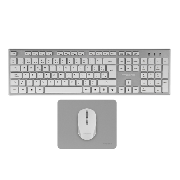 [6ZENITHWES] Tacens Zenith Combo Pack Inalabrico de Teclado Completo + Raton y Alfombrilla - Disposicion QWERTY E