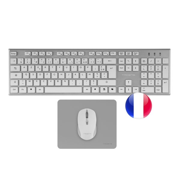 [6ZENITHWFR] Tacens Zenith Combo Pack Inalabrico de Teclado Completo + Raton y Alfombrilla - Disposicion Francesa