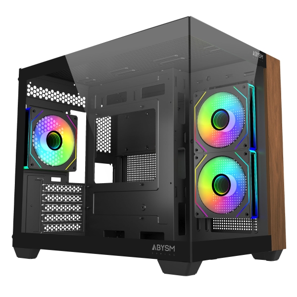 Abysm Danube Sava Nature 285C Black ARGB Caja Micro ATX, ITX - Lateral y Frontal Cristal Templado -