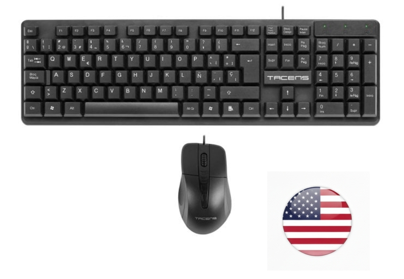 Tacens Anima ACP02 Pack USB Teclado Multimedia + Raton 1200dpi 3 Botones - Disposicion Internacional