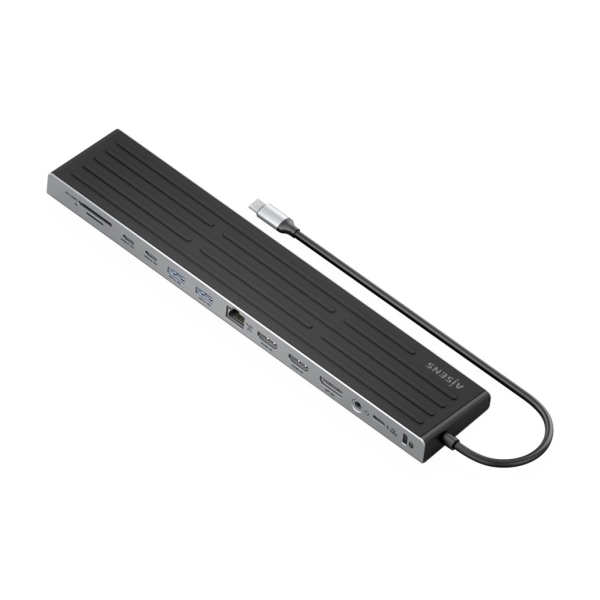 [ASUC-13P042-GR] Aisens USB-C Dock 13 En 1 - USB-C a 2xHDMI - 1xDisplayPort - 1xRJ45 - 3xUSB-A - 2xUSB-C - 1xUSB-C PD
