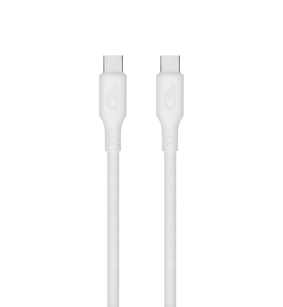 Blackbyte by Pedro Buerbaum Cable USB-C Macho a USB-C Macho de Silicona - Hasta 60W - 1 metro - 480Mbps - Compatible con Carga Rapida - Diametro 3mm - Color Blanco