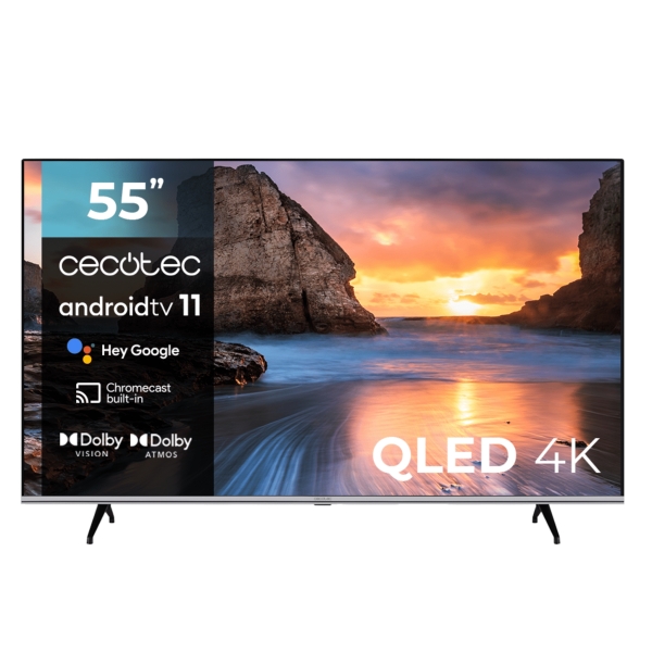 Cecotec V1 series VQU10055 Televisor Smart TV sin Marco de 55" QLED 4K UHD - Chromecast - Colores Pu