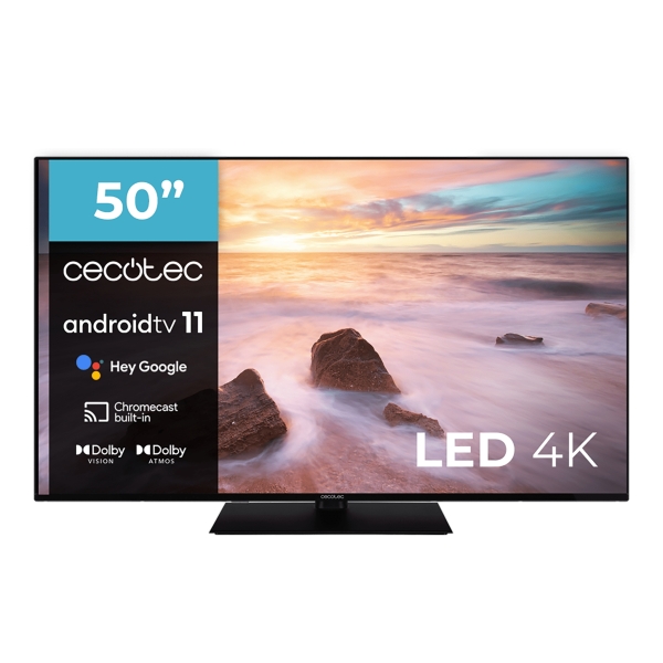 Cecotec A2Z series ALU20050ZS Televisor Smart TV sin Marco de 50" LED 4K UHD - Android TV 11 - Chrom