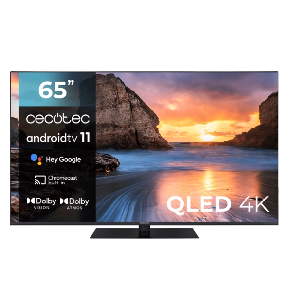 Cecotec V1Z+ series VQU11065Z+ Televisor Smart TV sin Marco de 65" QLED 4K UHD - Android TV 11 - HDR