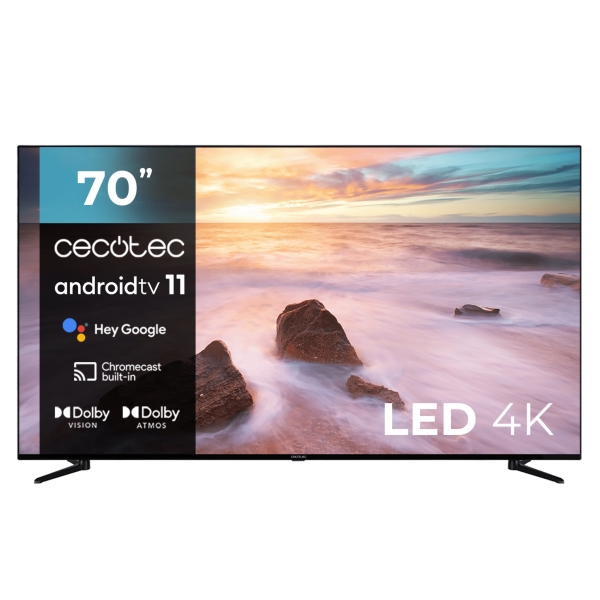 Cecotec A2 series ALU20070 Televisor Smart TV de 70" LED 4K - Android 11 Smart TV - Dolby Vision y A