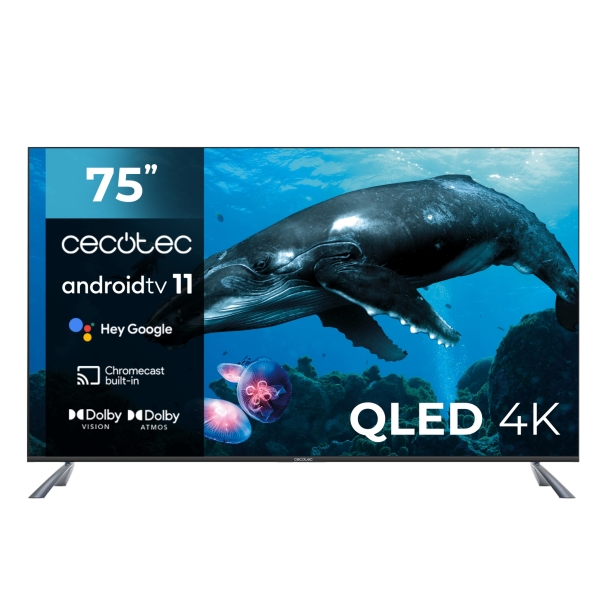 Cecotec V2 series VQU20075S Televisor Smart TV sin Marco de 75" QLED con Resolucion 4K UHD - Sistema