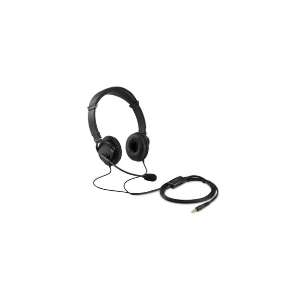 Kensington Auriculares con Microfono Plegable - Conexion 3,5mm - Diadema Ajustable - Almohadillas Ac