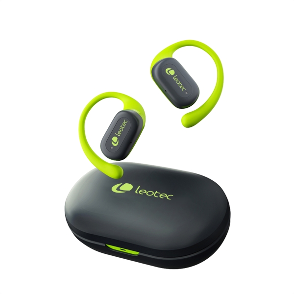 Leotec Open Air Zenith Sport Auriculares Bluetooth 5.4 - Estuche de Carga - 30h Autonomia - Color Ve