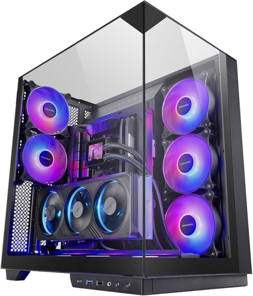 Mars Gaming MC-3GF Caja Torre ATX - 2 Ventiladores ARGB Traseros Preinstalados - Triple Cristal Temp