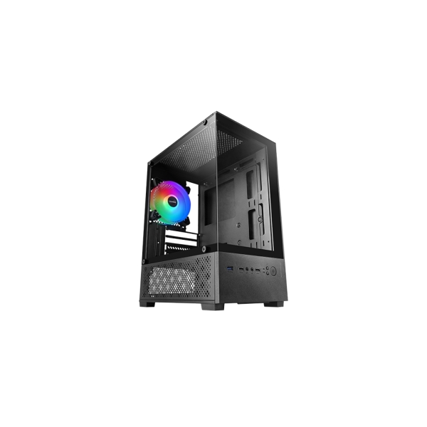 Mars Gaming MC-SE2 Caja Torre ATX - Ventilador de 120mm FRGB Integrado - Cristal Templado sin Marco