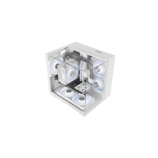 Mars Gaming MC-VISIONM Minitorre Ultracompacta - Soporte para Refrigeracion Liquida hasta 240mm - Tr