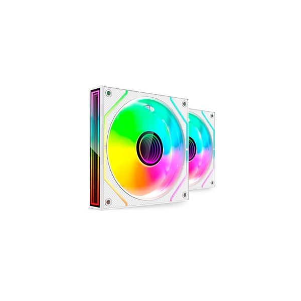 Mars Gaming MF-3DPROX2 Pack de 2 Ventiladores de 120mm - Iluminacion ARGB Infinity Mirror 360º - Sil