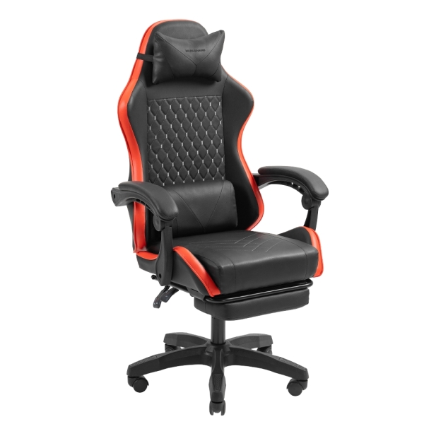 Mars Gaming MGC-X Silla Gaming Ergonomica - Reposapies Extensible - Cojines Lumbar y Cervical - 660x
