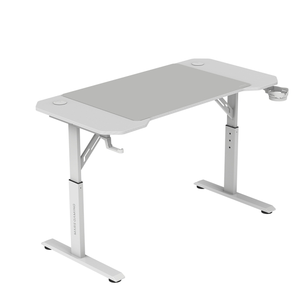 Mars Gaming MGD-ERGO120 Mesa Gaming - Altura Ajustable con 3 Posiciones - Soportes Auriculares y Beb