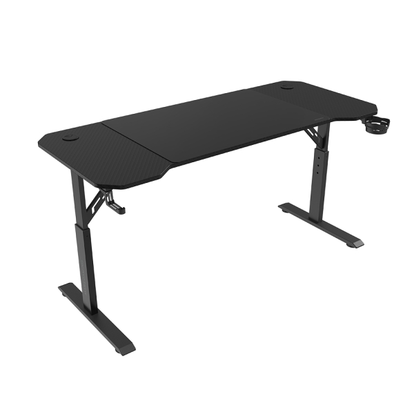 [MGDERGO140] Mars Gaming MGD-ERGO140 Mesa Gaming - Altura Ajustable con 3 Posiciones - Soportes Auriculares y Beb