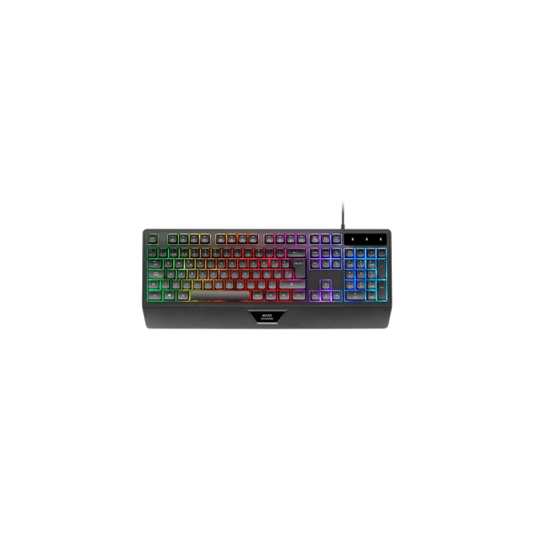 Mars Gaming MK124 Teclado Completo Hibrido H-Mech - Almohadilla Integrada - Disposicion QWERTY ES -
