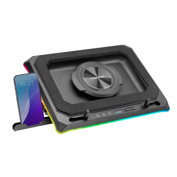 Mars Gaming MNBC-ULTRA Soporte de Sobremesa para Portatiles hasta 18" - Ventilador de 140mm - Ilumin