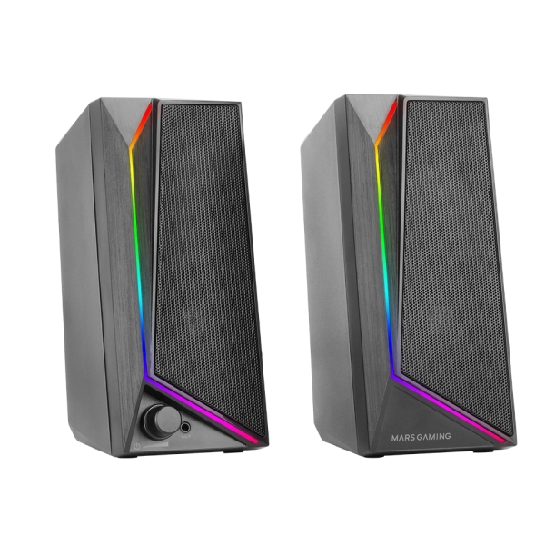 Mars Gaming MS72 Altavoces Gaming de 15W - Luces RGB - Jack 3.5mm - Procesador de Sonido DSP - 178x7