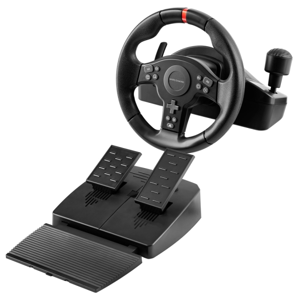 Mars Gaming MWH-RSXONE Juego de Volante 270º y Pedales de Carreras XL - Respuesta Instantanea - Vibr