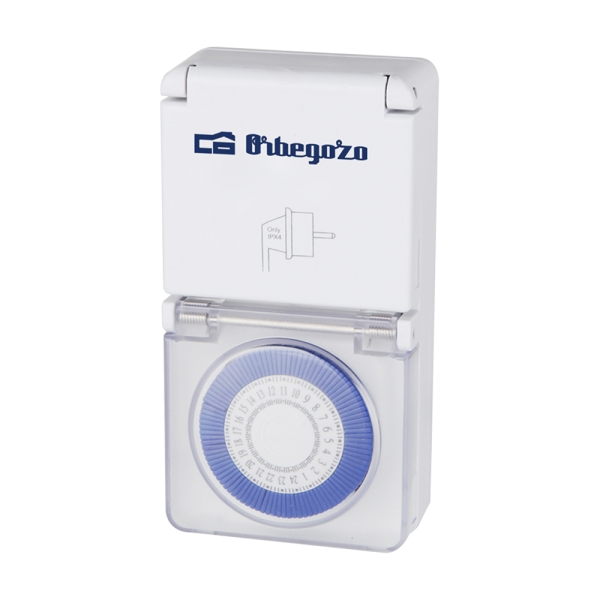 Orbegozo PG 10 Programador 24 Horas - Potencia hasta 3680W - Proteccion IP44 para Uso en Exterior -