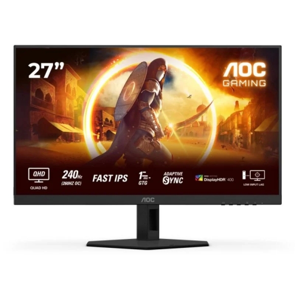 [Q27G4ZR] AOC Q27G4ZR Monitor 27" FastIPS QHD 240Hz/260Hz HDR400 - Respuesta 1ms - Ajustable en Altura, Inclin