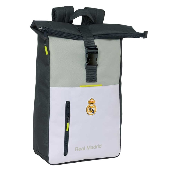 Safta Real Madrid Mochila de 15.3L para Portatil hasta 15.6" - Solapa con Hebilla - Rejilla Antisudo