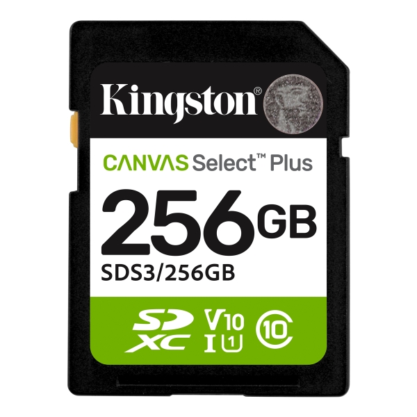 [SDS3/256GB] Kingston Tarjeta SDXC 256GB UHS-I Clase 10 150MB/s Canvas Select Plus