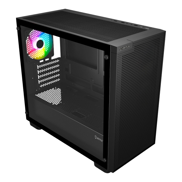 [UK121806] Unykach Revelat Mesh Edge Caja Micro ATX, ITX - Lateral de Vidrio Templado - 3.5", 2.5" - USB-A 2.0,