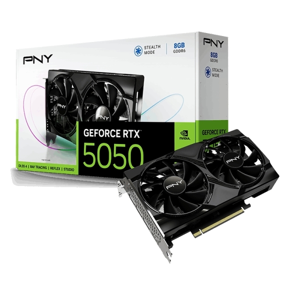 [VCG50508DFXPB] PNY GeForce RTX 5050 Tarjeta Grafica 8GB GDDR6 Dual Fan, 1X HDMI, 3X DisplayPorts