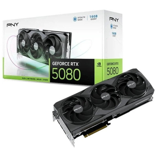 [VCG508016TFXPB1] PNY GeForce RTX 5080 Tarjeta Grafica 16GB GDDR7 Triple Fan Reflex 2 AI NVIDIA DLSS4