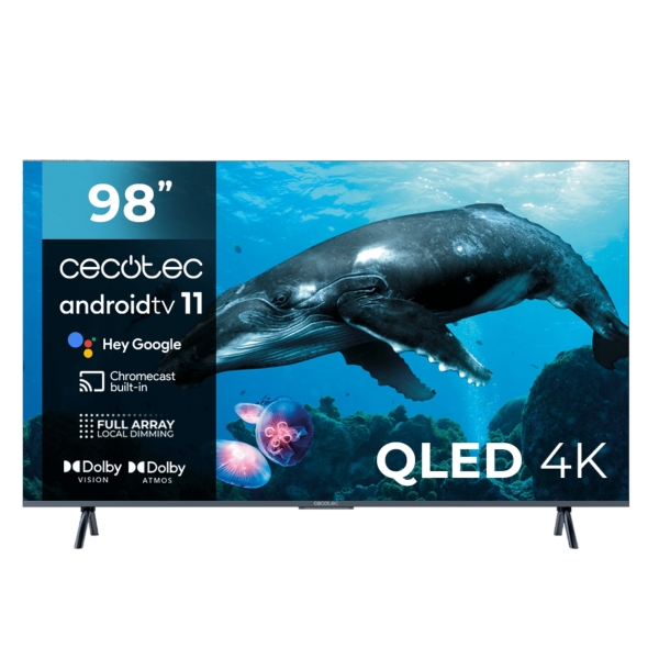 Cecotec V3+ series VQU30098+S Smart TV de 98" QLED 4K UHD HDR10 - 120Hz - Android TV 11 - Sonido Dol