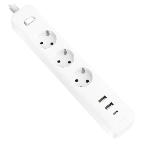 [XMCXB01EU] Xiaomi 20W Power Strip Regleta con Interruptor - 3 Tomas Schuko - 2 Puertos USB C 20W + 1 USB A - Ca
