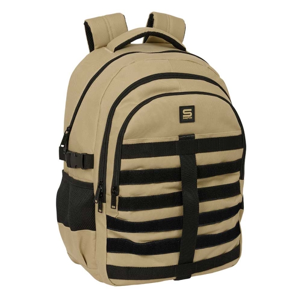 Safta Camel Mochila para Portatil hasta 15.6" - Cremalleras Bidireccionales - Antirrobo - Cintas Aju
