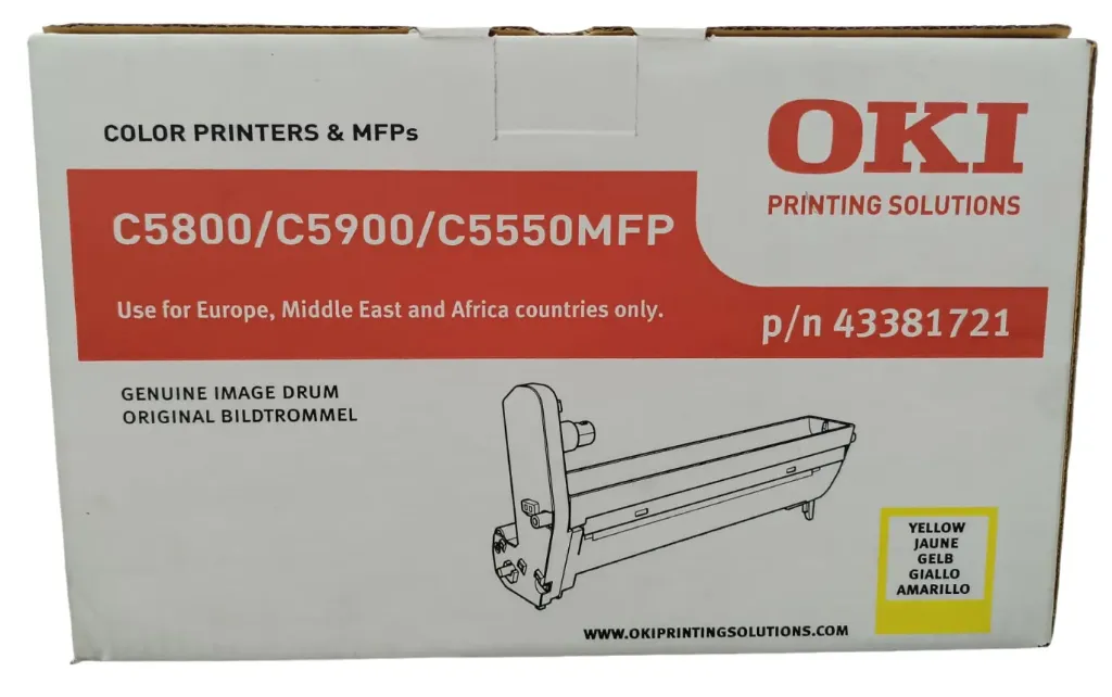 [43381721] Tambor de Imagen - Amarillo Original OKI (C5800 / C5900 / C5550MFP)